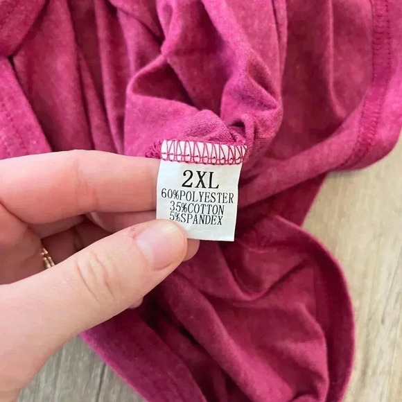 Womens Amazon Maroon Tie Front Tank Top - 2XL - Picture 5 of 5